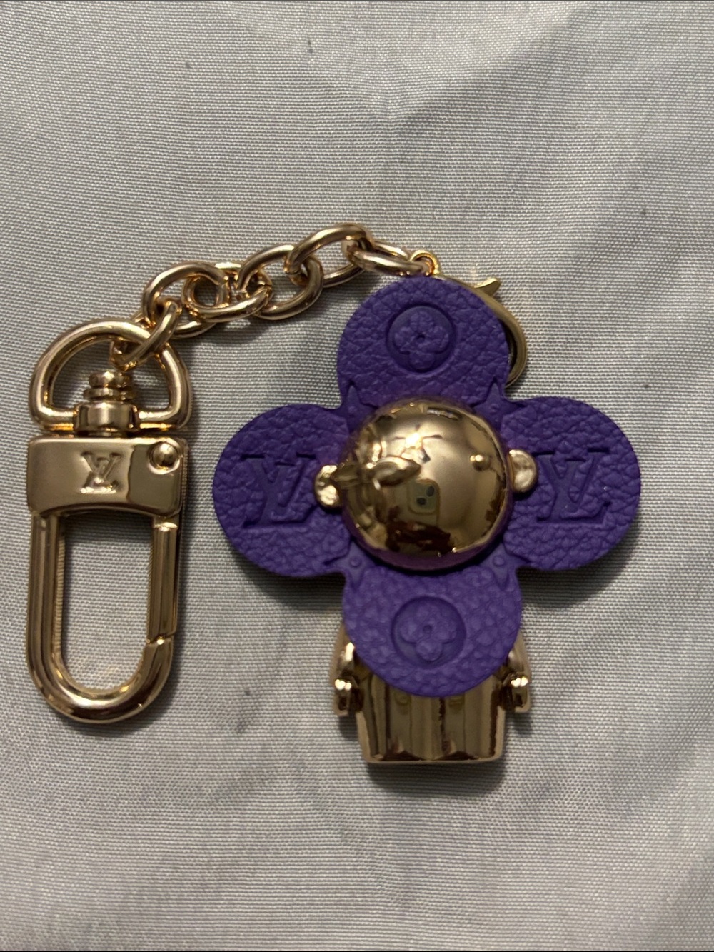 Louis Vuitton Purple Monogram Flower Key & Card Holder with Gold Hardware